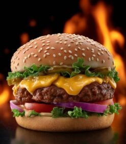 Alternative view of Hamburger meal