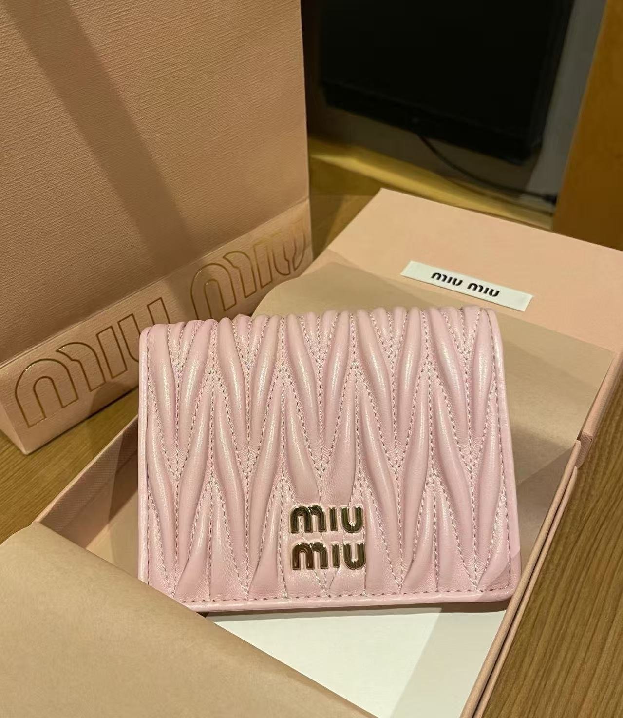 Miu Miu Small Matelassé Nappa Leather Wallet - Image 2